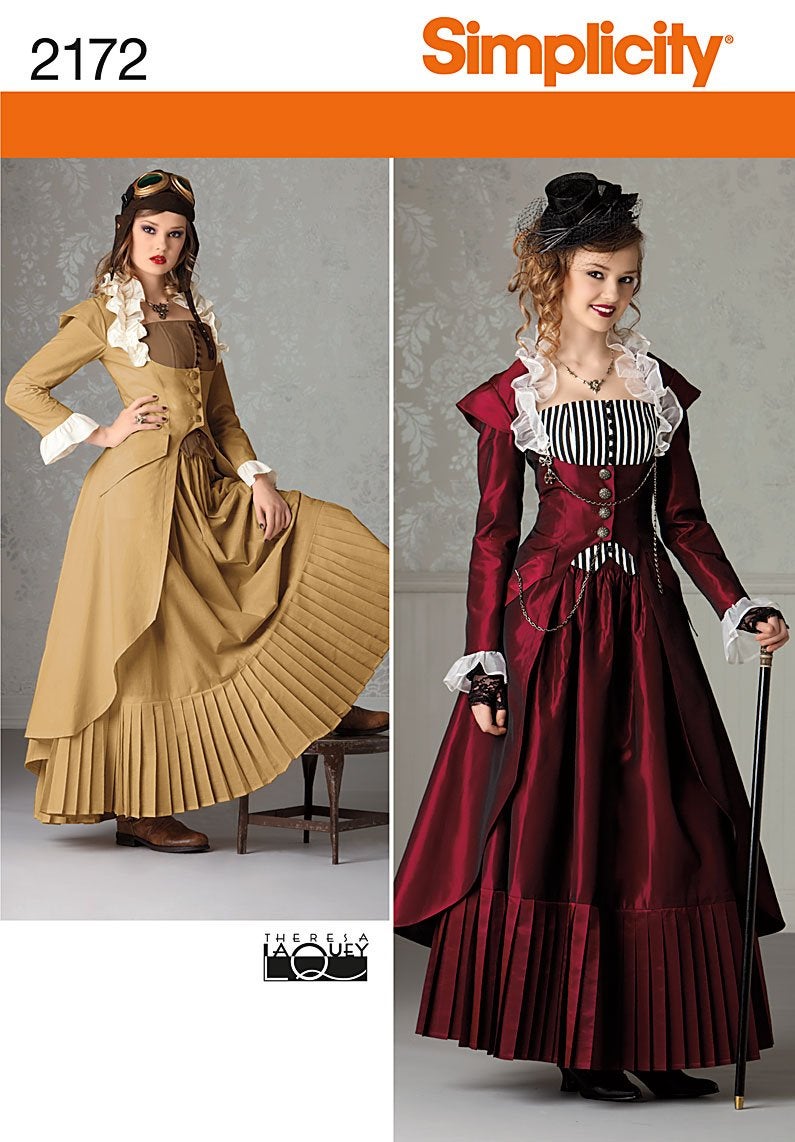سيمبليسيتي نمط الخياطة التنكري للأزياء الفيكتورية وSteampunk من البساطة بمقاسات 6-12 - Image 1